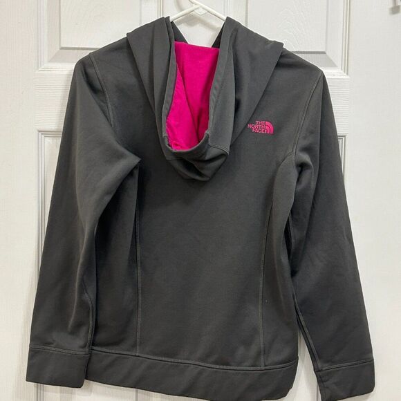 The North Face Women’s Hoodie Size SP Dark Gray Pink Lining - Picture 4 of 4
